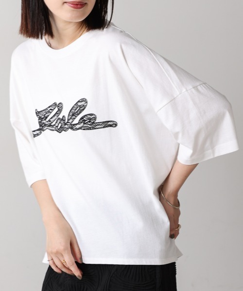 Bou Jeloud(ブージュルード)の「レースロゴTee(Tシャツ/カットソー・レディース・ブラック/オフホワイト・FREE)」の12枚目の写真