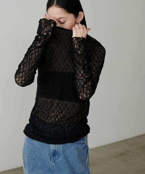 LARUTA(ラルータ)の「【LARUTA】MIXレース切替プルオーバー(Tシャツ/カットソー・レディース・アイボリー/ブラック・FREE)」の11枚目の写真