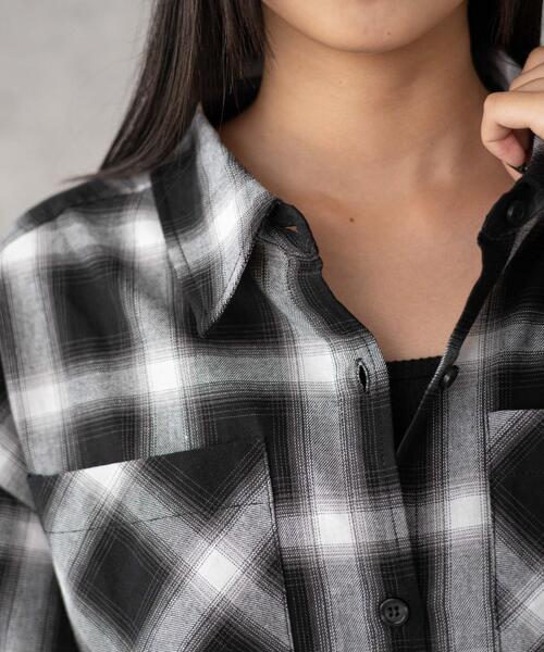 WEGO(ウィゴー)の「WEGO/チェックBIGシャツ(シャツ/ブラウス・レディース・ブラック系その他2・FREE)」の16枚目の写真