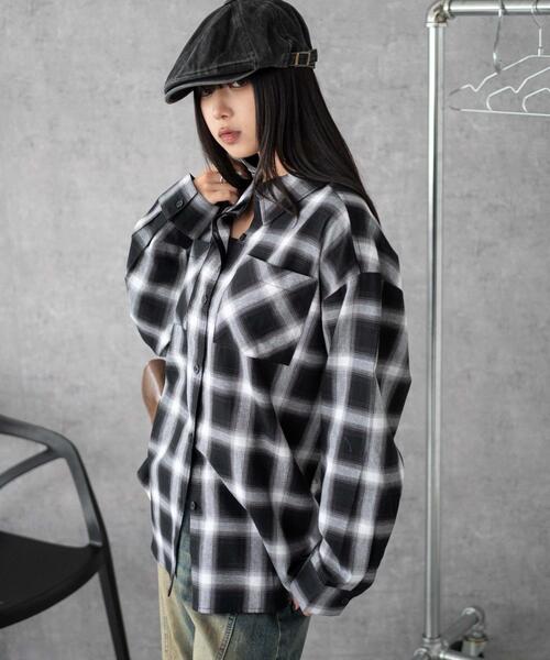 WEGO(ウィゴー)の「WEGO/チェックBIGシャツ(シャツ/ブラウス・レディース・ブラック系その他2・FREE)」の12枚目の写真