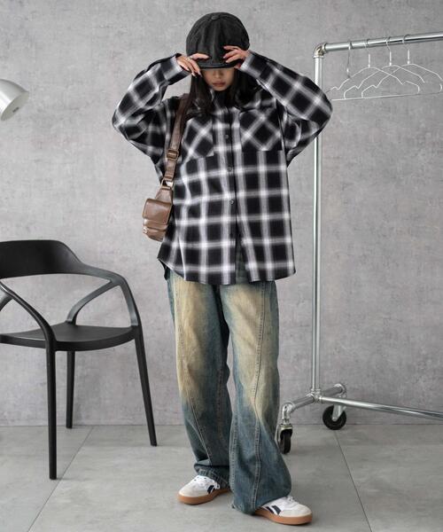 WEGO(ウィゴー)の「WEGO/チェックBIGシャツ(シャツ/ブラウス・レディース・ブラック系その他2・FREE)」の10枚目の写真