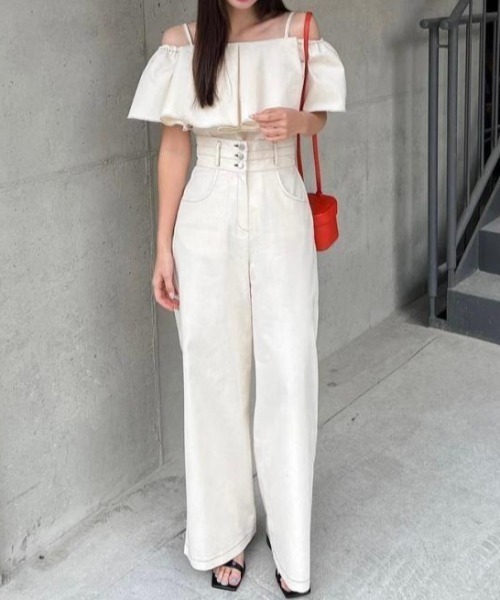 シニカル テンセル デニム トップス キャミ パンツ　セットアップ 新品タグ付 2025新作 シニカル テンセル デニム トップス キャミ