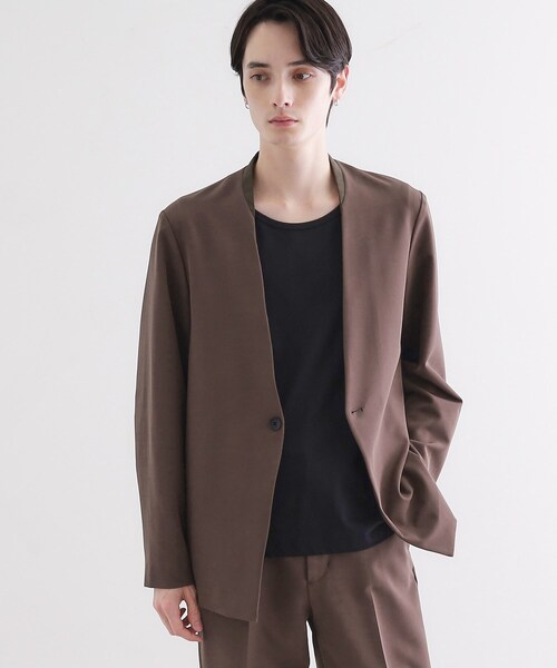 tk.TAKEO KIKUCHI（ティーケータケオキクチ）の「◆【セットアップ対応】360度ストレッチノーカラージャケット（ノーカラージャケット・メンズ・ブラック/ブルー/ブラウン系その他・04/03/02/01）」の13枚目の写真