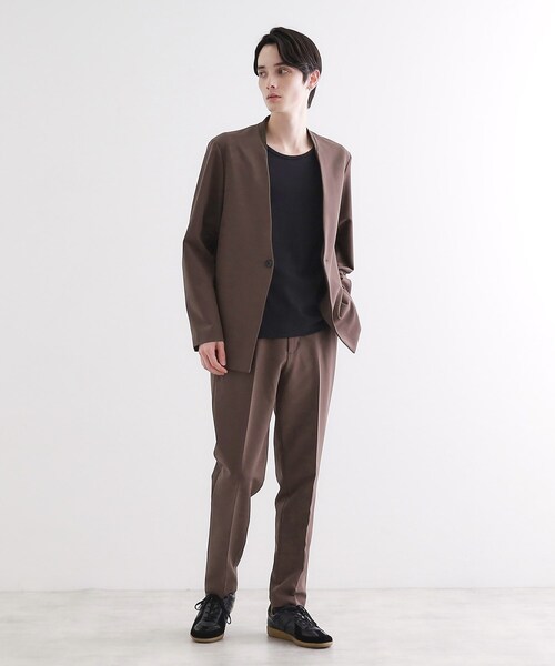 tk.TAKEO KIKUCHI（ティーケータケオキクチ）の「◆【セットアップ対応】360度ストレッチノーカラージャケット（ノーカラージャケット・メンズ・ブラック/ブルー/ブラウン系その他・04/03/02/01）」の14枚目の写真