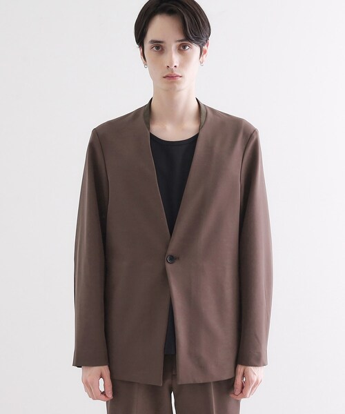 tk.TAKEO KIKUCHI（ティーケータケオキクチ）の「◆【セットアップ対応】360度ストレッチノーカラージャケット（ノーカラージャケット・メンズ・ブラック/ブルー/ブラウン系その他・04/03/02/01）」の17枚目の写真