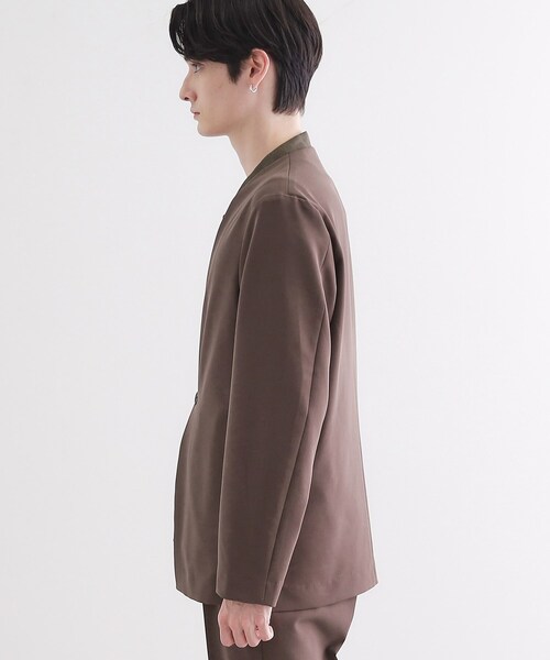 tk.TAKEO KIKUCHI（ティーケータケオキクチ）の「◆【セットアップ対応】360度ストレッチノーカラージャケット（ノーカラージャケット・メンズ・ブラック/ブルー/ブラウン系その他・04/03/02/01）」の6枚目の写真