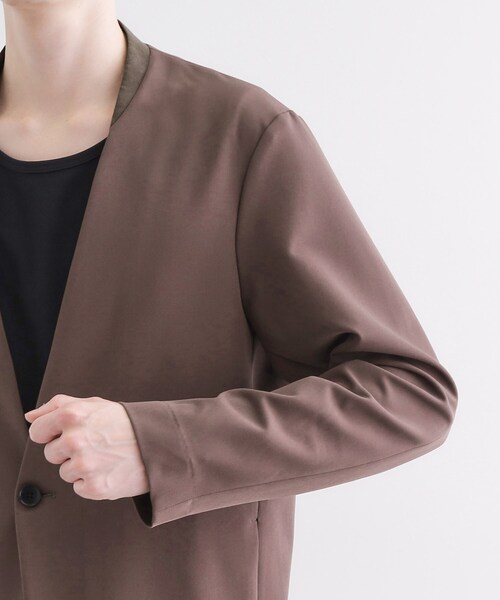 tk.TAKEO KIKUCHI（ティーケータケオキクチ）の「◆【セットアップ対応】360度ストレッチノーカラージャケット（ノーカラージャケット・メンズ・ブラック/ブルー/ブラウン系その他・04/03/02/01）」の9枚目の写真