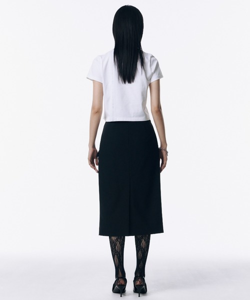 JOSE MOON(ジョゼムーン)の「PIERCE MINIMUM LOGO TSHIRT/ピアスミニマムロゴTシャツ(Tシャツ/カットソー・レディース・ホワイト/チャコールグレー/ブラック・FREE)」の19枚目の写真