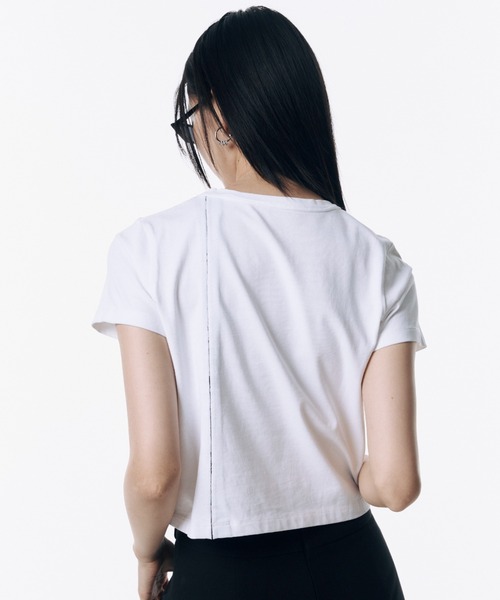 JOSE MOON(ジョゼムーン)の「PIERCE MINIMUM LOGO TSHIRT/ピアスミニマムロゴTシャツ(Tシャツ/カットソー・レディース・ホワイト/チャコールグレー/ブラック・FREE)」の13枚目の写真