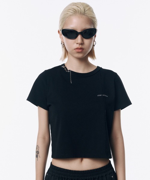 JOSE MOON(ジョゼムーン)の「PIERCE MINIMUM LOGO TSHIRT/ピアスミニマムロゴTシャツ(Tシャツ/カットソー・レディース・ホワイト/チャコールグレー/ブラック・FREE)」の20枚目の写真