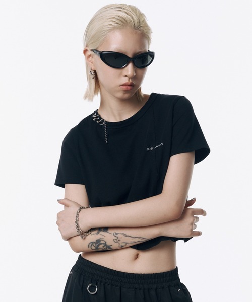 JOSE MOON(ジョゼムーン)の「PIERCE MINIMUM LOGO TSHIRT/ピアスミニマムロゴTシャツ(Tシャツ/カットソー・レディース・ホワイト/チャコールグレー/ブラック・FREE)」の21枚目の写真