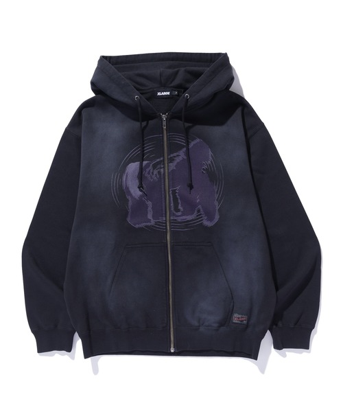 セール】SPRAY PROCESSED ZIP HOODED SWEATSHIRT（パーカー）｜XLARGE