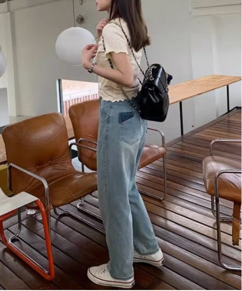 WEGO(ウィゴー)の「WEGO/リボンタイトメロウカットソー(Tシャツ/カットソー・レディース・ホワイト/ピンク/アイボリー・MEDIUM/LARGE)」の10枚目の写真