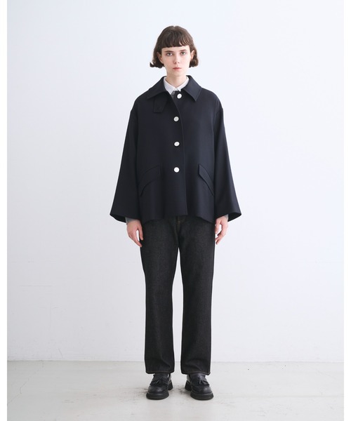 Traditional Weatherwear（トラディショナルウェザーウェア）の「LINTON SHORT（ステンカラーコート・レディース・MD.GRY/ネイビー・32/34）」の3枚目の写真