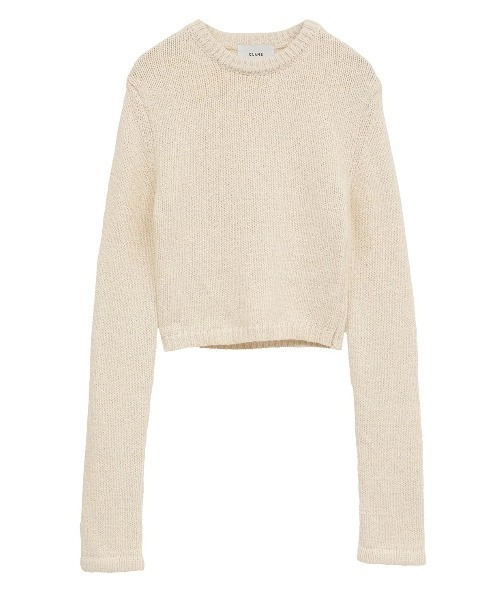 CLANE（クラネ）の「CLANE/クラネ/COTTON SHORT KNIT TOPS（ニット/セーター・レディース・アイボリー/ブラック/レッド/その他・1）」の2枚目の写真