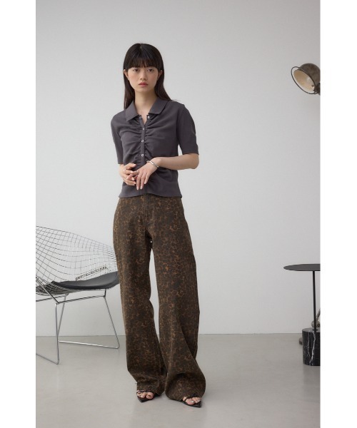 ミシャコシャ　マロン Shirring Jersey Jacquard Long