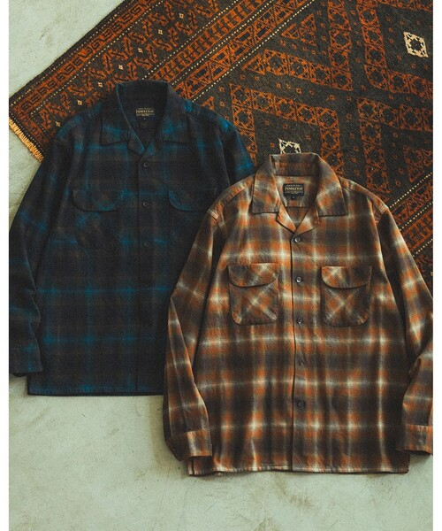 K*様 PENDLETON 長袖シャツ チェック柄 ネイビー ブラウン L K*様 PENDLETON 長袖シャツ チェック柄 ネイビー ブラウン L