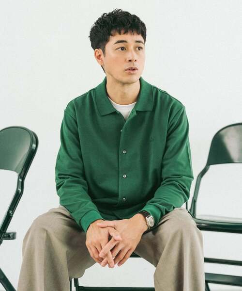 LACOSTE 別注　ヘビーピケ スウェット ロンT 緑　Lサイズ ラコステ LACOSTE 別注 ヘビーピケ スウェット ロンT 緑 Lサイズ ラコステ