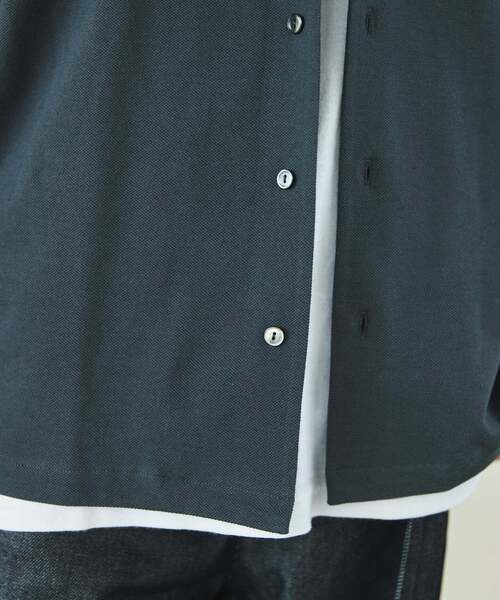 【エディフィス / ラコステ】 別注 フルオープン 鹿の子 ポロシャツ　Mサイズ エディフィス / ラコステ】 別注 フルオープン 鹿の子