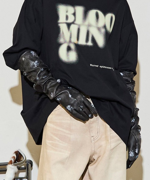 MAISON SPECIAL（メゾンスペシャル）の「Side Gathers Vegan Leather Long Gloves/サイドギャザーヴィーガンレザーロンググローブ（手袋・レディース・ピンク/ブラウン/ブラック・FREE）」の2枚目の写真