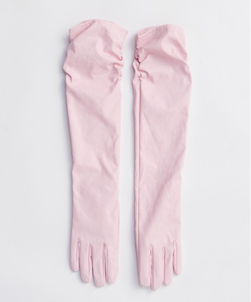 MAISON SPECIAL（メゾンスペシャル）の「Side Gathers Vegan Leather Long Gloves/サイドギャザーヴィーガンレザーロンググローブ（手袋・レディース・ピンク/ブラウン/ブラック・FREE）」の4枚目の写真