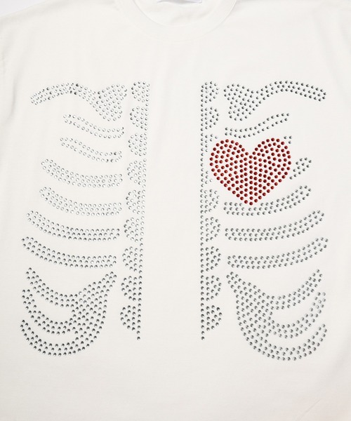 DISCOVERED(ディスカバード)の「HOTFIX BONE&HEART TEE(Tシャツ/カットソー・メンズ・ホワイト/ブラック・3/1)」の11枚目の写真