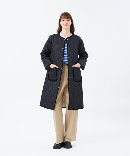 MACKINTOSH PHILOSOPHY（ﾏｯｷﾝﾄｯｼｭ ﾌｨﾛｿﾌｨｰ）の「【WEB&一部店舗限定】キルティングロングコート（ノーカラーコート・レディース・ダークネイビー/グリーン系その他7・38/36）」の12枚目の写真