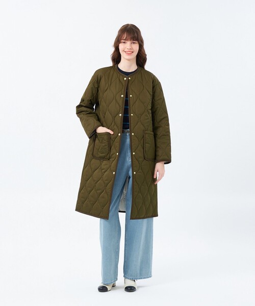 MACKINTOSH PHILOSOPHY（ﾏｯｷﾝﾄｯｼｭ ﾌｨﾛｿﾌｨｰ）の「【WEB&一部店舗限定】キルティングロングコート（ノーカラーコート・レディース・ダークネイビー/グリーン系その他7・38/36）」の11枚目の写真