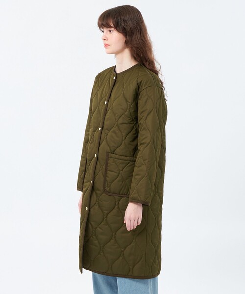 MACKINTOSH PHILOSOPHY（ﾏｯｷﾝﾄｯｼｭ ﾌｨﾛｿﾌｨｰ）の「【WEB&一部店舗限定】キルティングロングコート（ノーカラーコート・レディース・ダークネイビー/グリーン系その他7・38/36）」の9枚目の写真