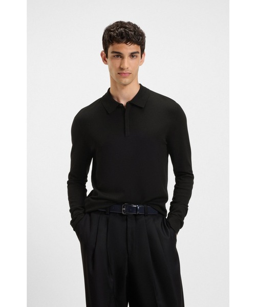 Slim Fit Knit Night Polo Shirt — флайфронт