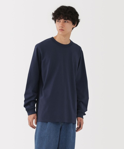 無印良品（ムジルシリョウヒン）の「紳士　洗いざらし太番手クルーネック長袖Ｔシャツ（Tシャツ/カットソー・メンズ・ブラック/カーキ/グレー/チャコールグレー/ホワイト/ネイビー・S/M/L/XL）」の6枚目の写真