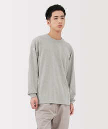 紳士　洗いざらし太番手クルーネック長袖Ｔシャツ