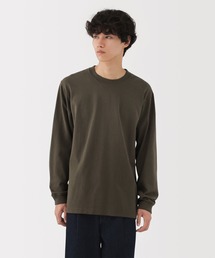 紳士 洗いざらし太番手クルーネック長袖Tシャツ