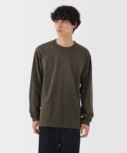 無印良品（ムジルシリョウヒン）の「紳士　洗いざらし太番手クルーネック長袖Ｔシャツ（Tシャツ/カットソー・メンズ・ブラック/カーキ/グレー/チャコールグレー/ホワイト/ネイビー・S/M/L/XL）」の5枚目の写真