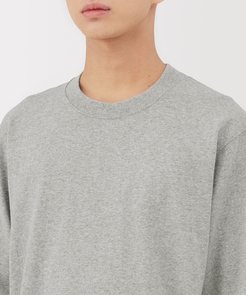 無印良品（ムジルシリョウヒン）の「紳士　洗いざらし太番手クルーネック長袖Ｔシャツ（Tシャツ/カットソー・メンズ・ブラック/カーキ/グレー/チャコールグレー/ホワイト/ネイビー・S/M/L/XL）」の15枚目の写真