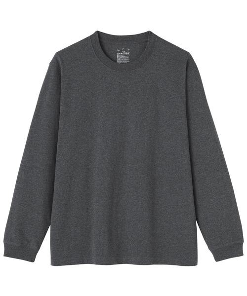 無印良品（ムジルシリョウヒン）の「紳士　洗いざらし太番手クルーネック長袖Ｔシャツ（Tシャツ/カットソー・メンズ・ブラック/カーキ/グレー/チャコールグレー/ホワイト/ネイビー・S/M/L/XL）」の10枚目の写真