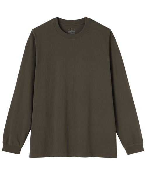 無印良品（ムジルシリョウヒン）の「紳士　洗いざらし太番手クルーネック長袖Ｔシャツ（Tシャツ/カットソー・メンズ・ブラック/カーキ/グレー/チャコールグレー/ホワイト/ネイビー・S/M/L/XL）」の19枚目の写真