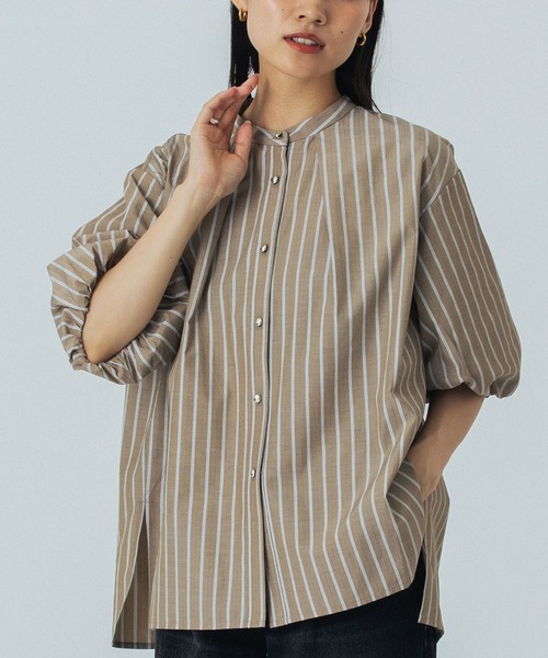 ROSE BUD(ローズバッド)の「BALLOON SLEEVE BLOUSE(シャツ/ブラウス・レディース・ブルー/ブラック/ブラウン・ONE SIZE)」の2枚目の写真