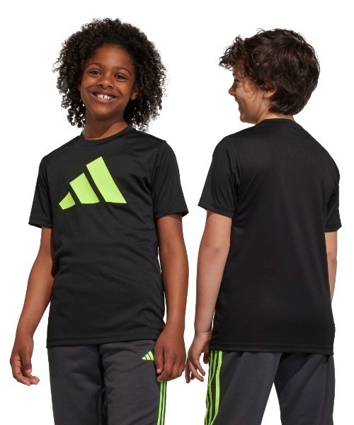 adidas(アディダス)の「アディダス adidas トレイン エッセンシャルズ AEROREADY ロゴ レギュラーフィット 半袖Tシャツ(Tシャツ/カットソー・キッズ・ブラック・130cm/140cm/150cm/160cm)」の1枚目の写真