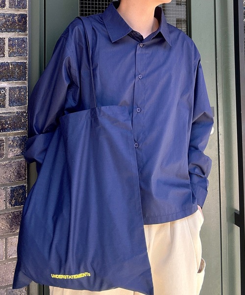 UNDERSTATEMENTs（アンダーステイトメント）の「【ユニセックス】2set シャツ×トートバッグ/チェック×ストライプ×無地/春（シャツ/ブラウス・メンズ・ブラック系その他/ネイビー系/ネイビー系1/ホワイト/チャコールグレー/ネイビー/ブラック系その他2/ブラウン・MEDIUM/LARGE）」の7枚目の写真