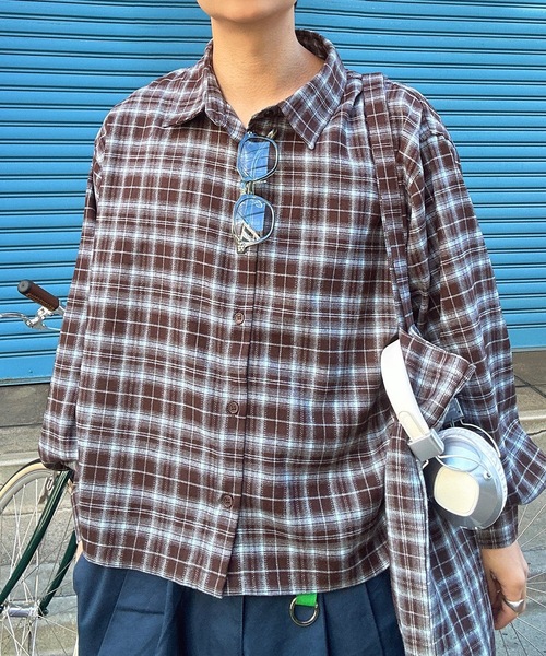 UNDERSTATEMENTs（アンダーステイトメント）の「【ユニセックス】2set シャツ×トートバッグ/チェック×ストライプ×無地/春（シャツ/ブラウス・メンズ・ブラック系その他/ネイビー系/ネイビー系1/ホワイト/チャコールグレー/ネイビー/ブラック系その他2/ブラウン・MEDIUM/LARGE）」の6枚目の写真