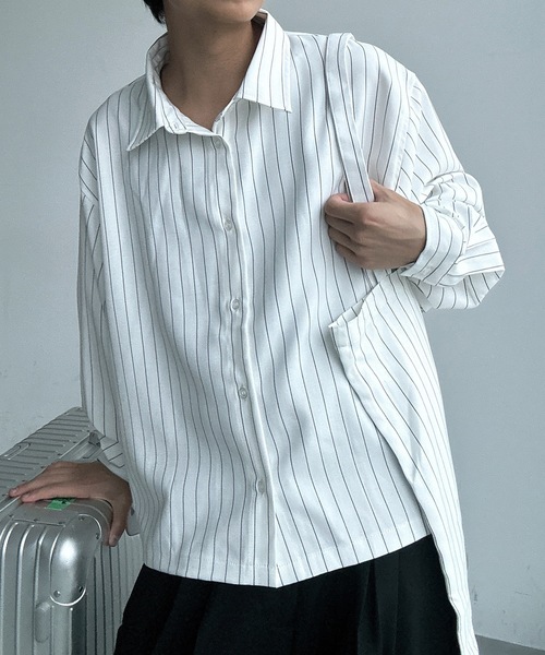 ユニセックス】2セットシャツ×トートバッグ/チェック×ストライプ