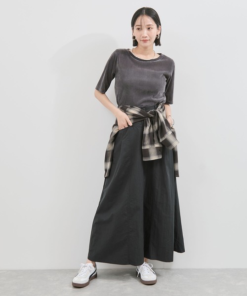 VIS（ビス）の「シーアベロア5部袖プルオーバー（Tシャツ/カットソー・レディース・ブラック/キナリ/チャコールグレー・FREE）」の9枚目の写真