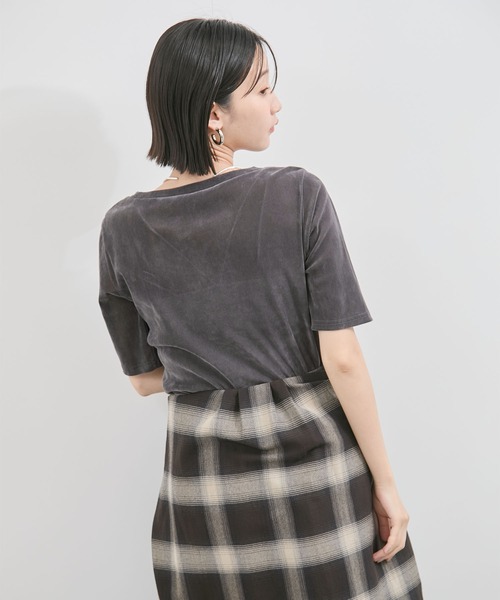 VIS（ビス）の「シーアベロア5部袖プルオーバー（Tシャツ/カットソー・レディース・ブラック/キナリ/チャコールグレー・FREE）」の11枚目の写真