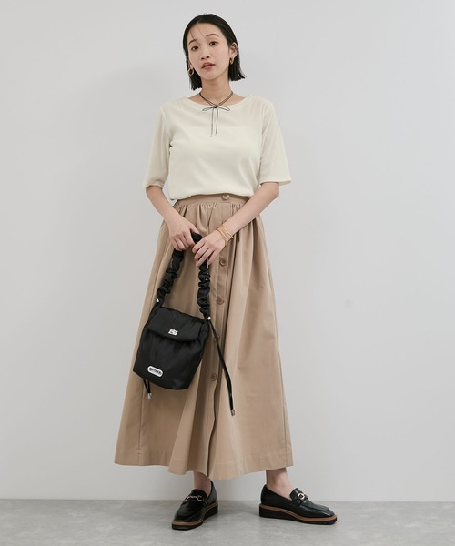 VIS（ビス）の「シーアベロア5部袖プルオーバー（Tシャツ/カットソー・レディース・ブラック/キナリ/チャコールグレー・FREE）」の12枚目の写真