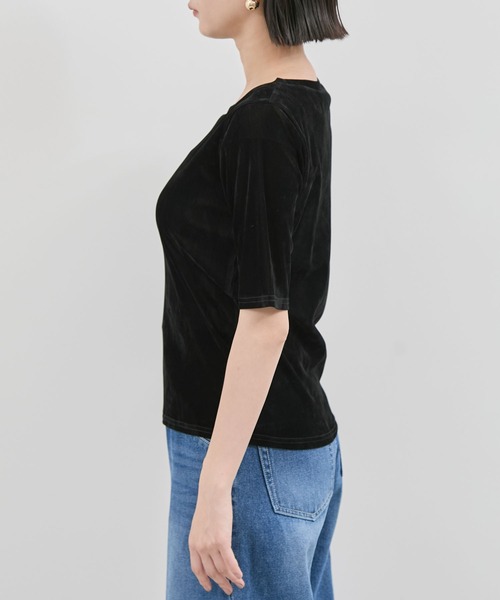 VIS（ビス）の「シーアベロア5部袖プルオーバー（Tシャツ/カットソー・レディース・ブラック/キナリ/チャコールグレー・FREE）」の17枚目の写真