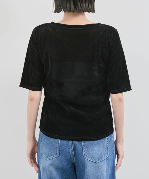 VIS（ビス）の「シーアベロア5部袖プルオーバー（Tシャツ/カットソー・レディース・ブラック/キナリ/チャコールグレー・FREE）」の18枚目の写真