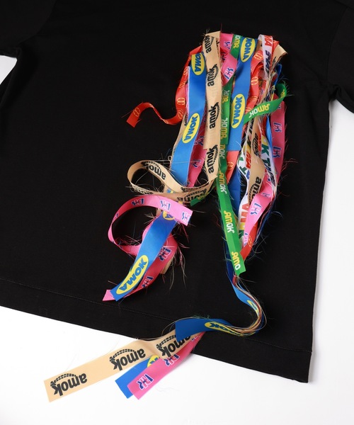 amok（アモク）の「TAPE WEAVING TEE（Tシャツ/カットソー・メンズ・ブラック/ホワイト・L/M/S）」の6枚目の写真