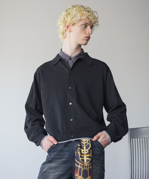 HARE（ハレ）の「ハイショクニットシャツ(HARE)（ニット/セーター・メンズ・ブラック/グレー/グリーン・FREE）」の9枚目の写真