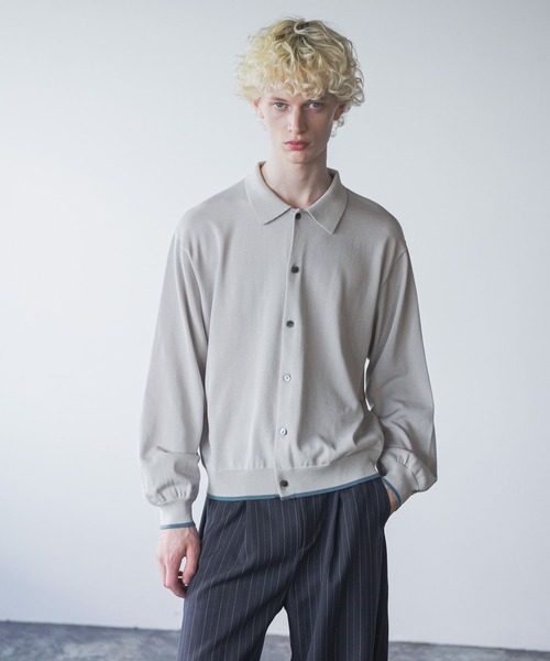 HARE（ハレ）の「ハイショクニットシャツ(HARE)（ニット/セーター・メンズ・ブラック/グレー/グリーン・FREE）」の12枚目の写真